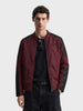 Men's Maroon Slim Fit Solid Casual Jacket