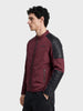 Men's Maroon Slim Fit Solid Casual Jacket