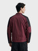 Men's Maroon Slim Fit Solid Casual Jacket