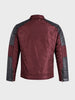 Men's Maroon Slim Fit Solid Casual Jacket