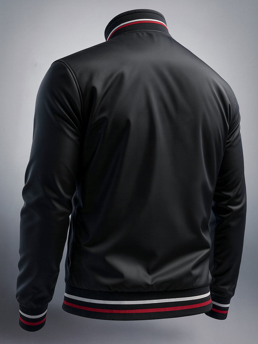 Men's Black Slim Fit Solid Casual Winter Jacket