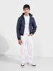 Men's Navy Blue Slim Fit Solid Casual Winter Jacket