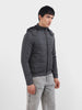 Men's Grey Slim Fit Solid Casual Winter Jacket