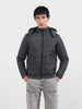 Men's Grey Slim Fit Solid Casual Winter Jacket