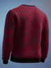 Men's Blood Red Regular Fit Striped Casual Sweat Shirt