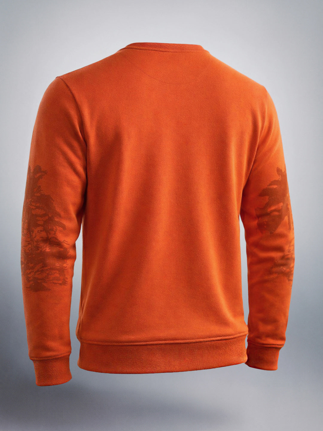 Men's Rust Regular Fit Printed Casual Sweat Shirt