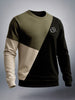 Men's Black Regular Fit Colourblocked Casual Sweatshirt