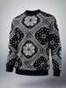 Men's Black Regular Fit Printed Casual Sweat Shirt