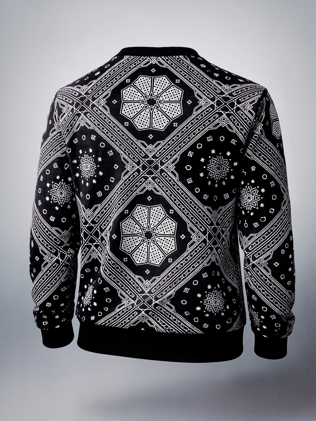 Men's Black Regular Fit Printed Casual Sweat Shirt