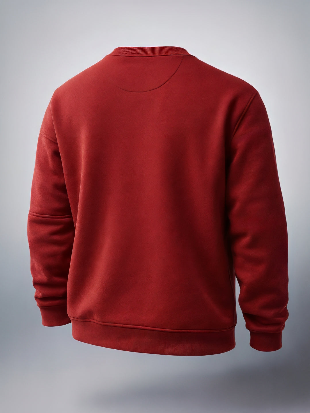 Men's Blood Red Regular Fit Printed Casual Sweat Shirt