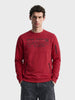 Men's Red Regular Fit Printed Casual Sweatshirts