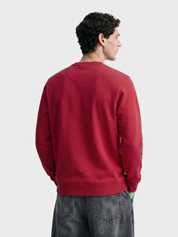 Men's Red Regular Fit Printed Casual Sweatshirts