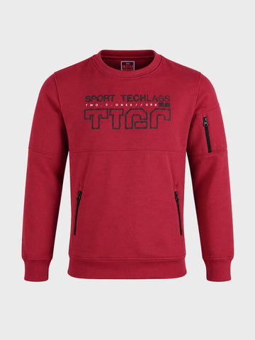 Men's Red Regular Fit Printed Casual Sweatshirts