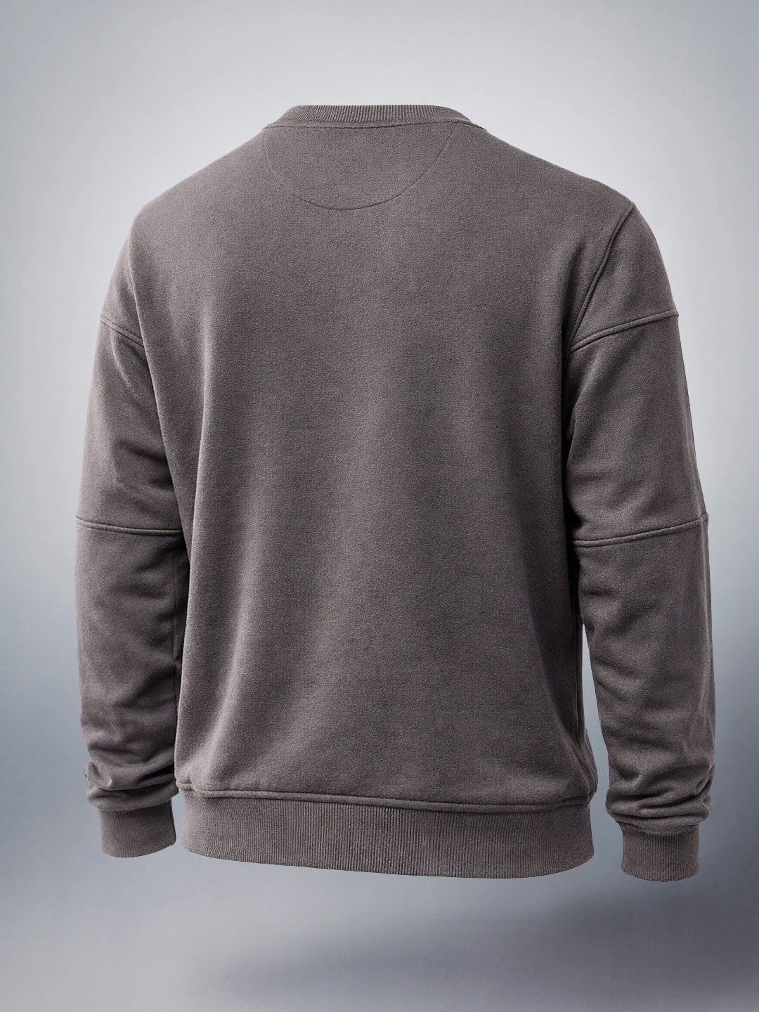 Men's Dark Grey Regular Fit Printed Casual Sweat Shirt