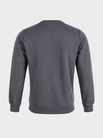 Men's Dark Grey Regular Fit Printed Casual Sweatshirts