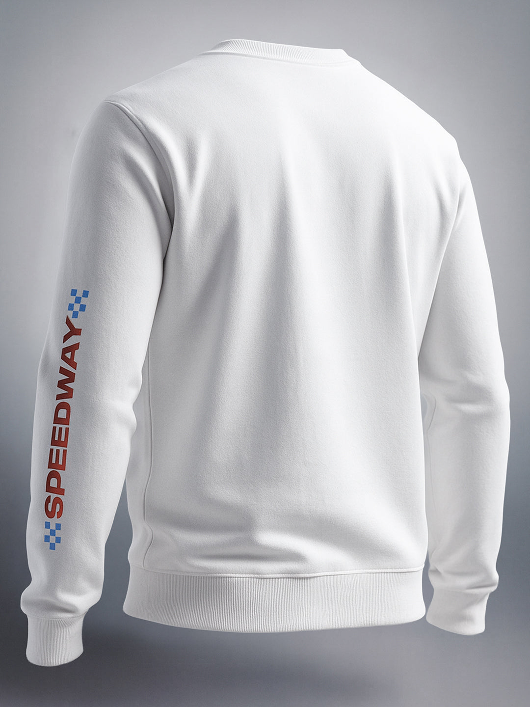 Men's White Regular Fit Printed Casual Sweat Shirt