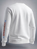 Men's White Regular Fit Printed Casual Sweat Shirt