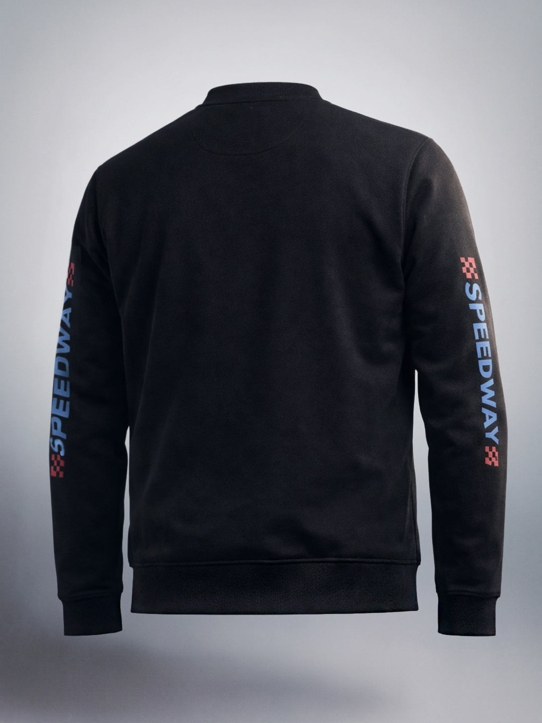 Men's Black Regular Fit Printed Casual Sweat Shirt