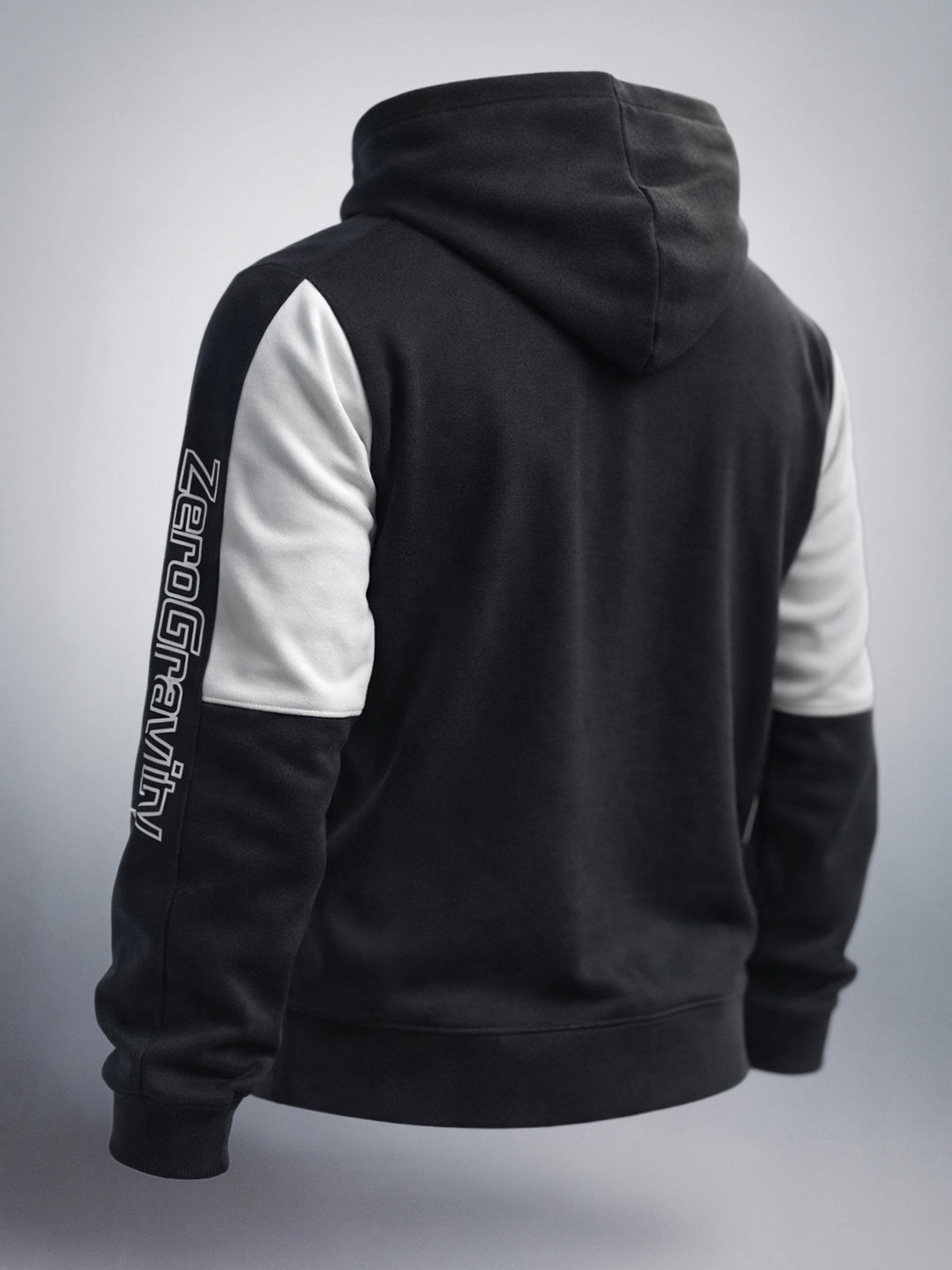 Men's Black Regular Fit Colourblocked Casual Sweat Shirt