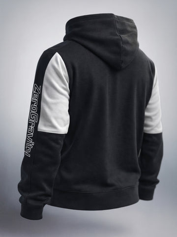 Men's Black Regular Fit Colourblocked Casual Sweat Shirt