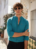 Men's Teal Regular Fit Solid Casual Shirt