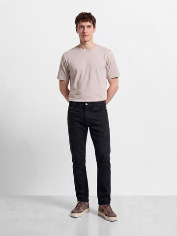 Men's Black Slim Fit Solid Casual Jeans