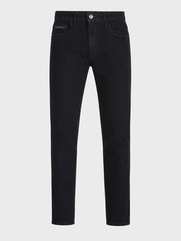 Men's Black Slim Fit Solid Casual Jeans