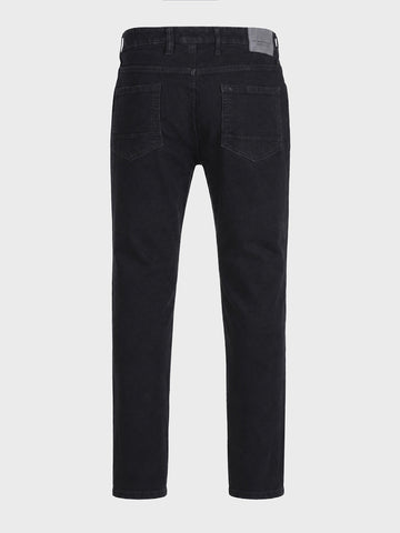 Men's Black Slim Fit Solid Casual Jeans