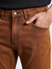 Men's Brown Slim Straight Fit Solid Street Jeans