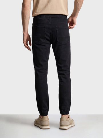 Men's Black Slim Fit Solid Casual Jeans