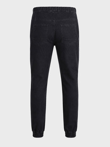 Men's Black Slim Fit Solid Casual Jeans