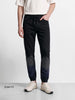Men's Black Slim Fit Solid Street Wear Jeans