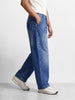 Men's Blue Skater Fit Solid Street Wear Jeans
