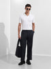 Men's White Regular Fit Textured Casual T-Shirt