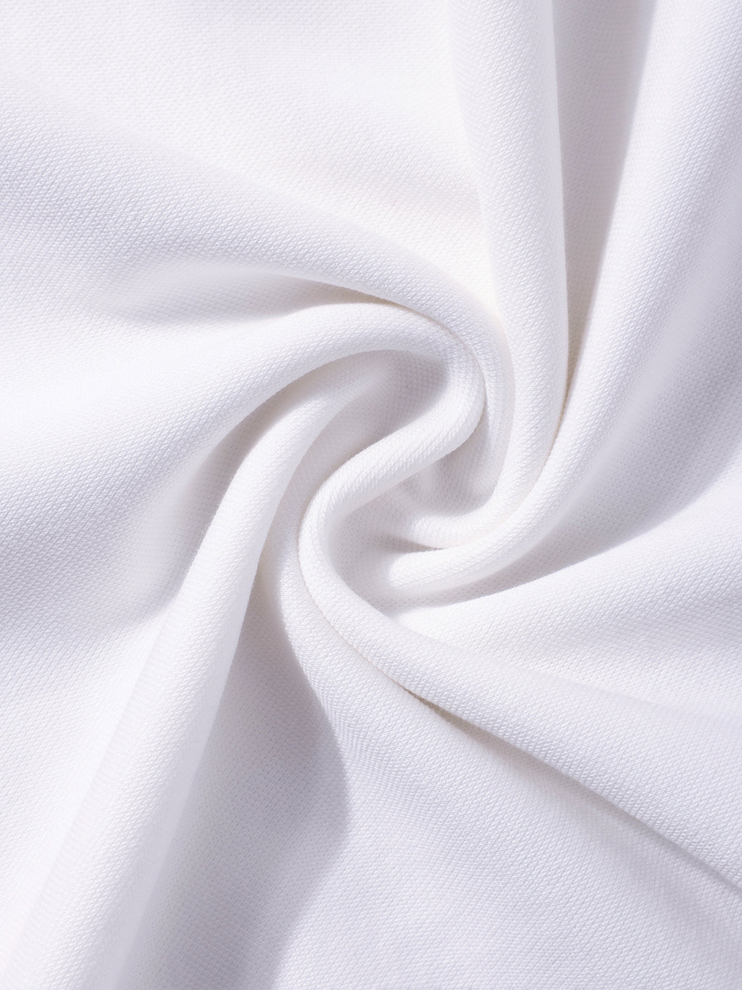 Men's White Regular Fit Textured Casual T-Shirt
