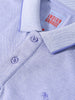 Men's Blue Regular Fit Textured Casual T-Shirt