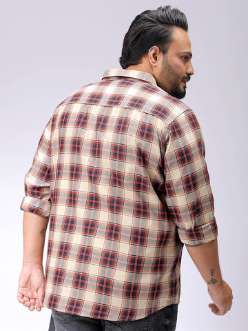 Men's Plus Size Tartan Checks Casual Shirt