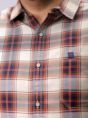 Men's Plus Size Tartan Checks Casual Shirt