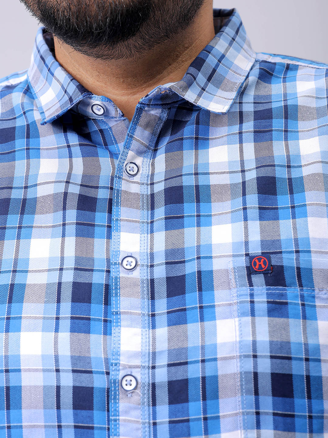 Men's Plus Size Checked Casual Shirt