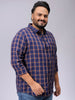 Men's Plus Size Regular Fit Windowpane Checks Casual Shirt