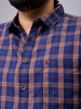 Men's Plus Size Regular Fit Windowpane Checks Casual Shirt