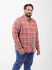 Men's Orange Regular Fit Checked Casual Shirt