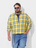 Men's Yellow Regular Fit Checked Casual Shirt