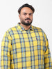 Men's Yellow Regular Fit Checked Casual Shirt