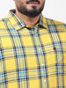 Men's Yellow Regular Fit Checked Casual Shirt