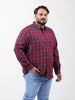 Men's Rust Regular Fit Checked Casual Shirt