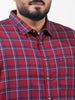 Men's Rust Regular Fit Checked Casual Shirt