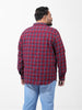 Men's Rust Regular Fit Checked Casual Shirt