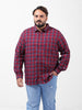 Men's Rust Regular Fit Checked Casual Shirt