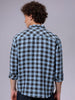 Men's Blue Relaxed Fit Checked Casual Shirt